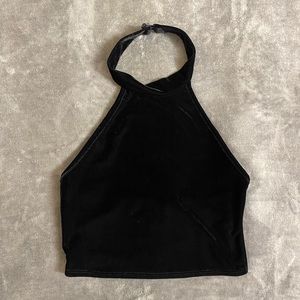 Black velvet crop top